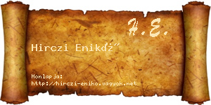 Hirczi Enikő névjegykártya